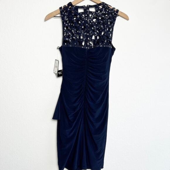 XSCAPE NAVY BLUE WOMEN GUEST DRESS SIZE 4 BRAND NEW WITH TAGS - Picture 7 of 7